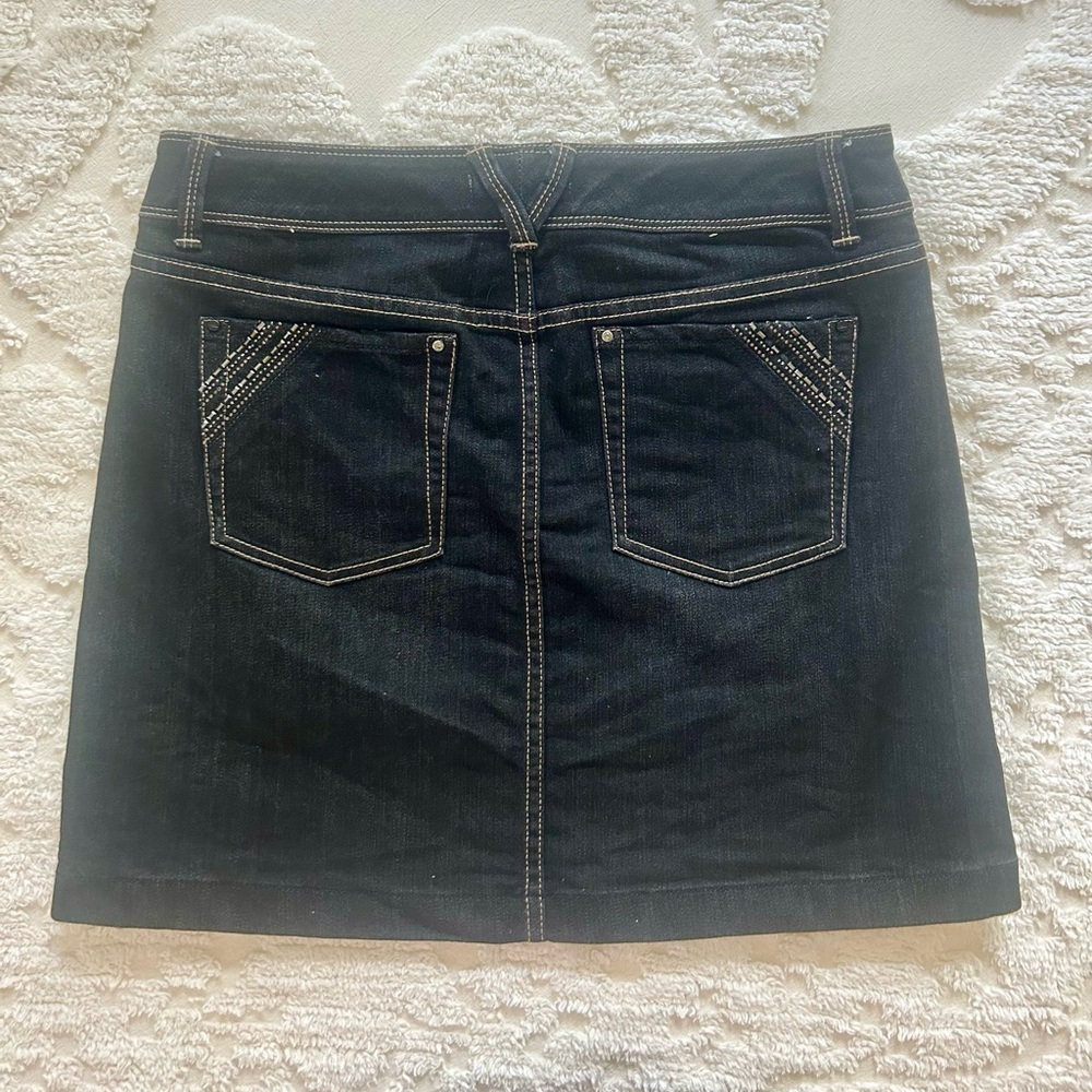 Black short denim skirt size 8